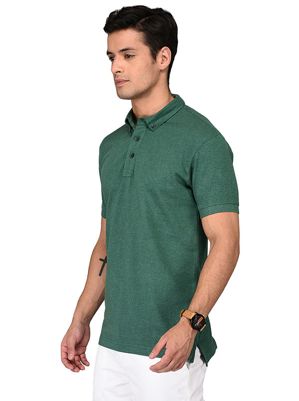 Green Slim Fit Polo T-shirt | JB Sport