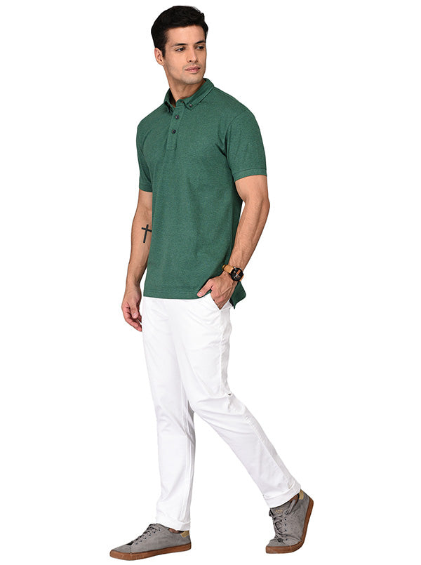 Green Slim Fit Polo T-shirt | JB Sport