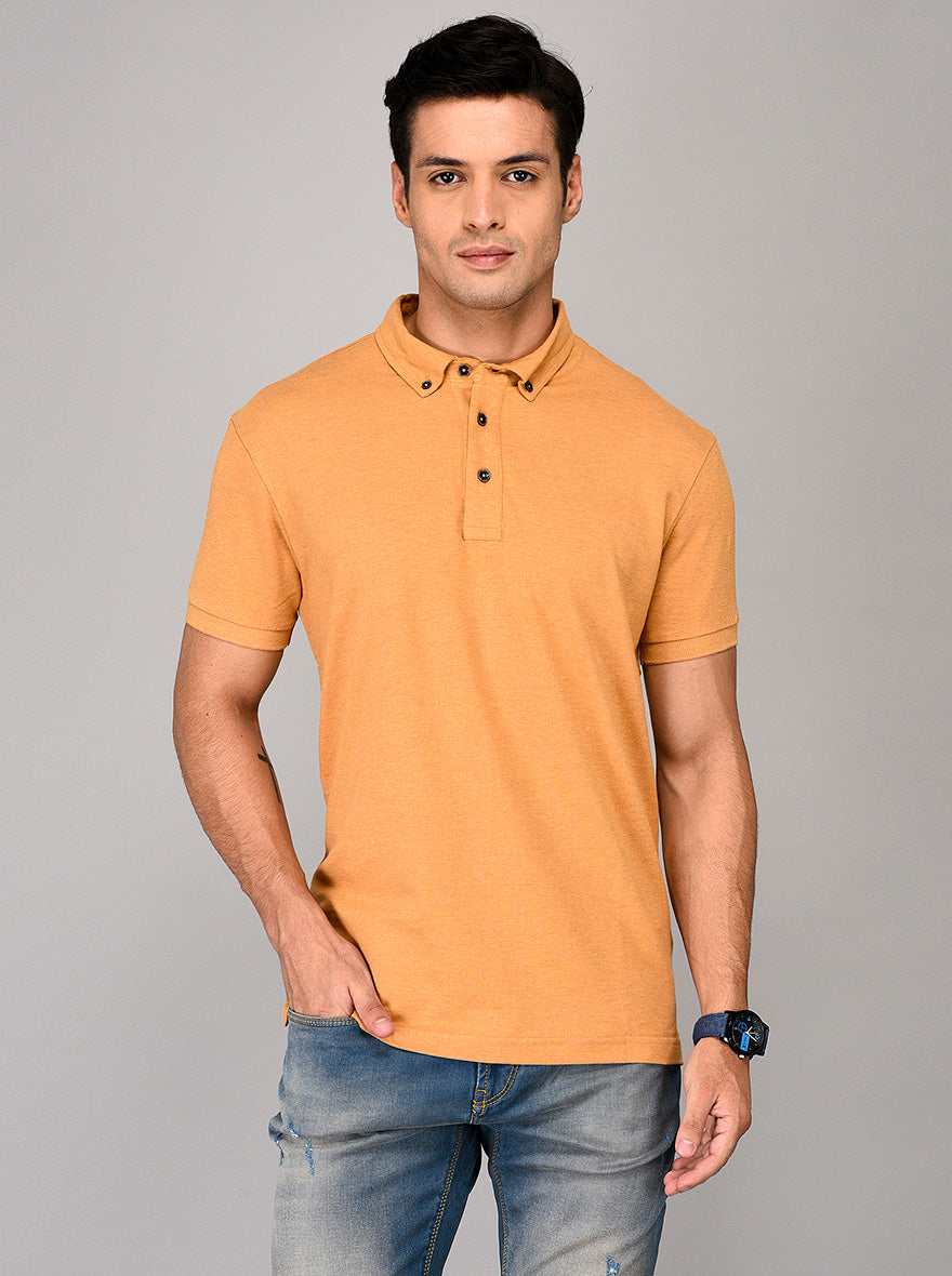 Orange Slim Fit Polo T-shirt | JB Sport