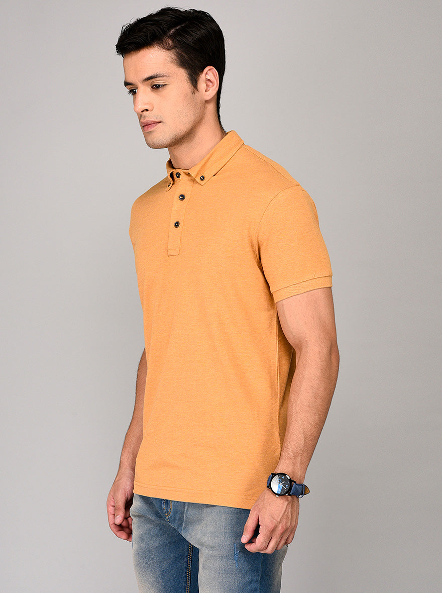 Orange Slim Fit Polo T-shirt | JB Sport