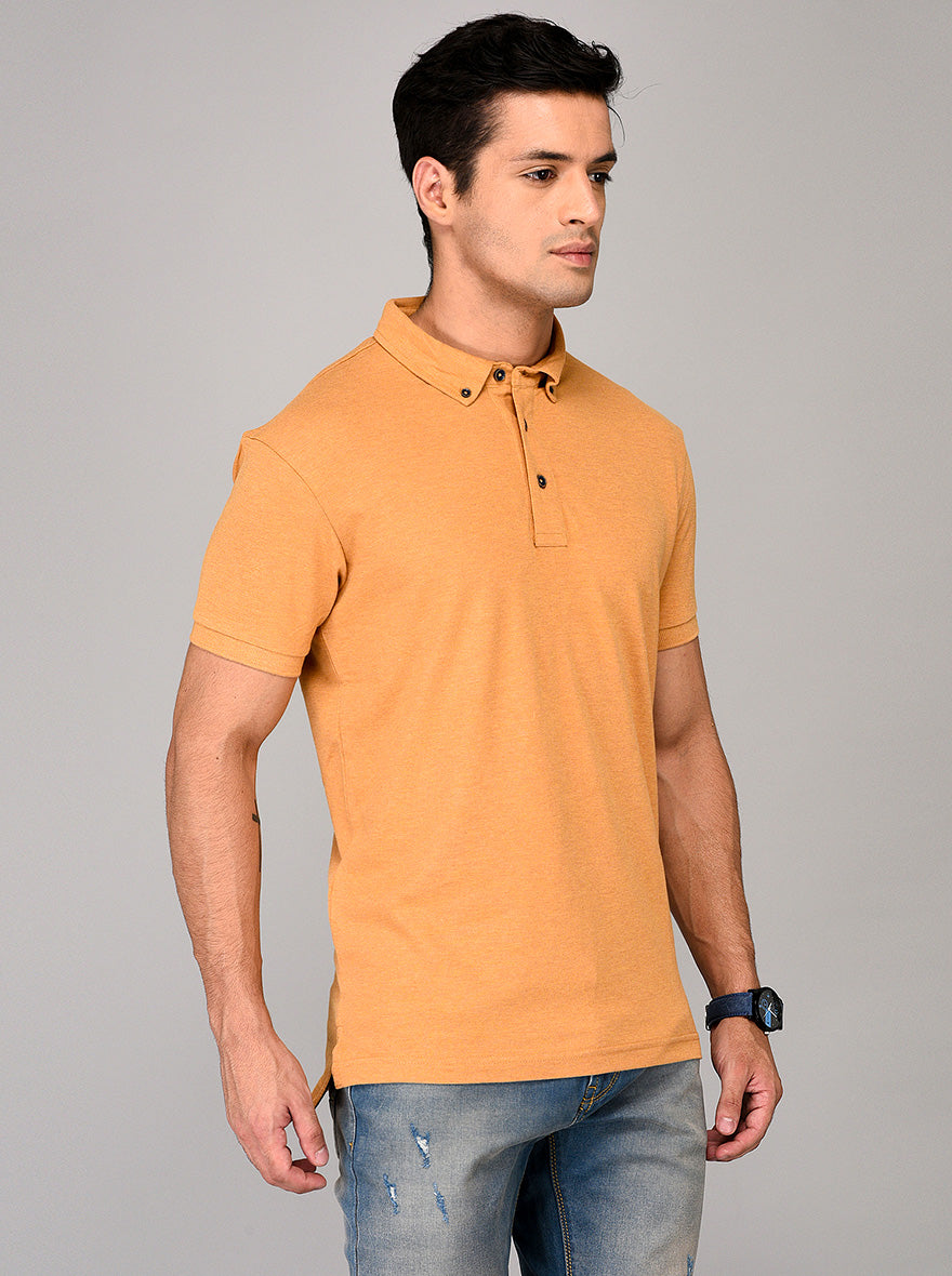 Orange Slim Fit Polo T-shirt | JB Sport