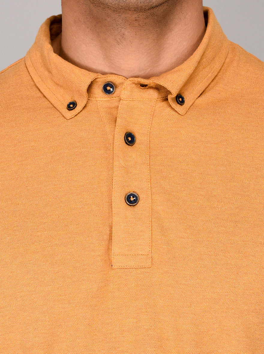 Orange Slim Fit Polo T-shirt | JB Sport