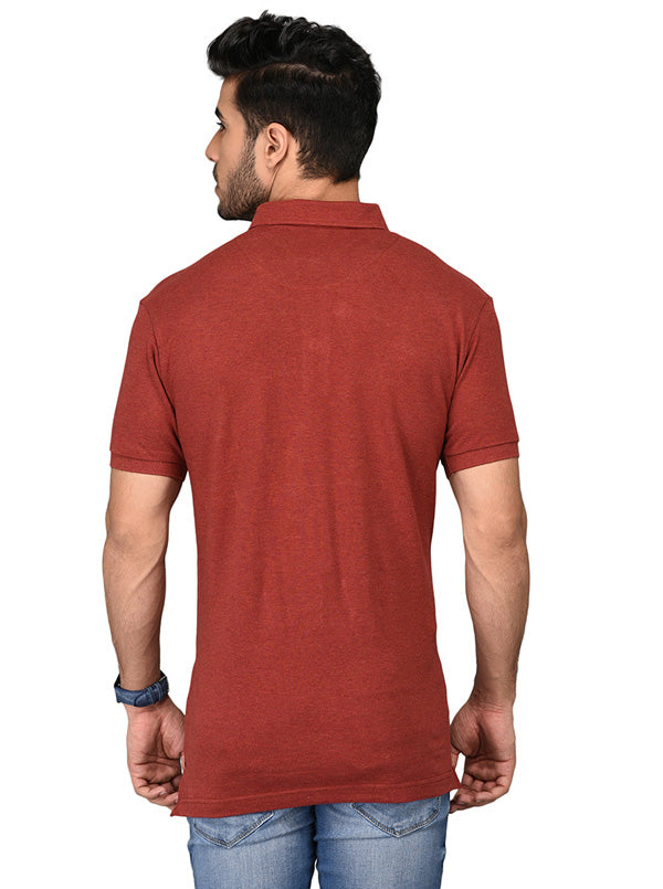 Rustic Red Slim Fit Polo T-shirt | JB Sport