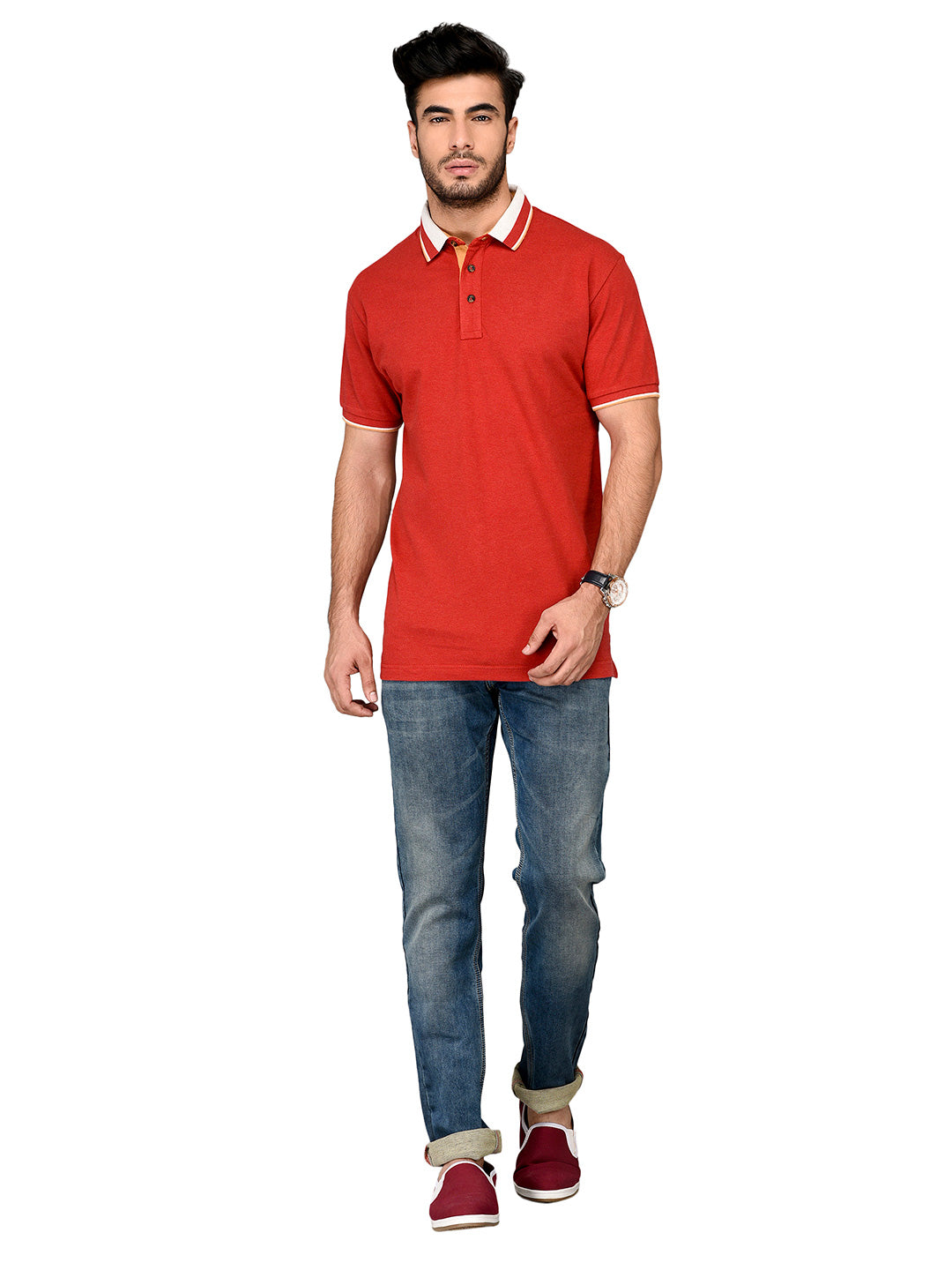 Red Slim Fit Polo T-shirt | JB Sport