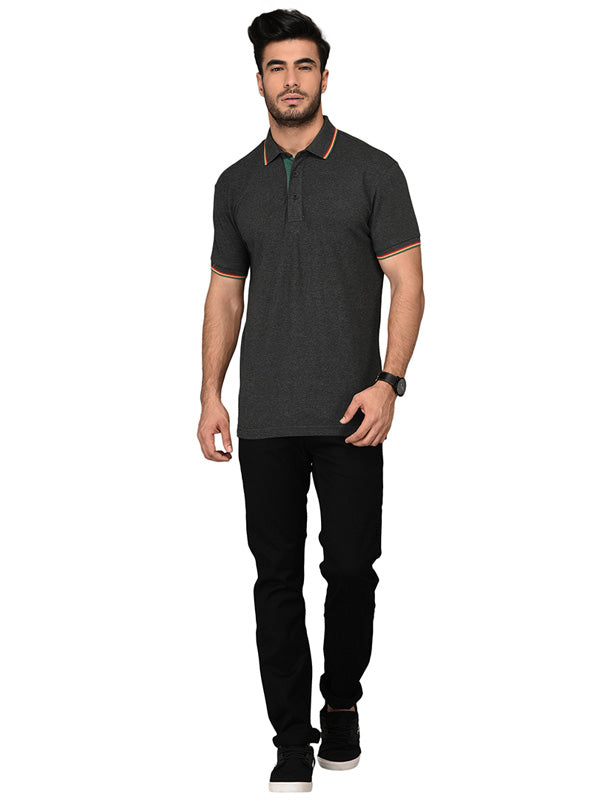 Dark Grey Slim Fit Polo T-shirt | JB Sport