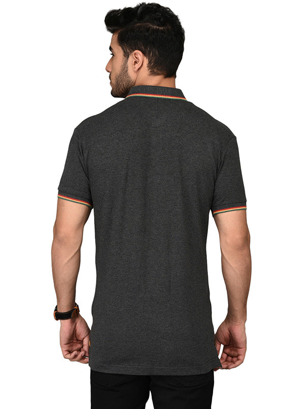 Dark Grey Slim Fit Polo T-shirt | JB Sport