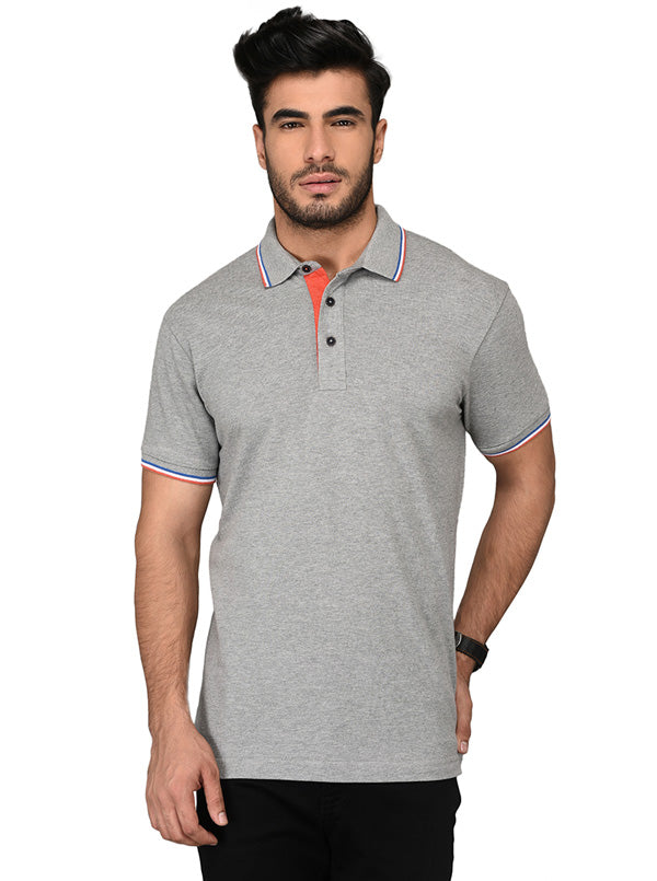 Light Grey Slim Fit Polo T-shirt | JB Sport