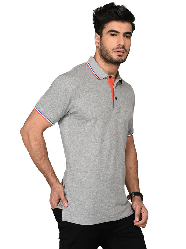 Light Grey Slim Fit Polo T-shirt | JB Sport