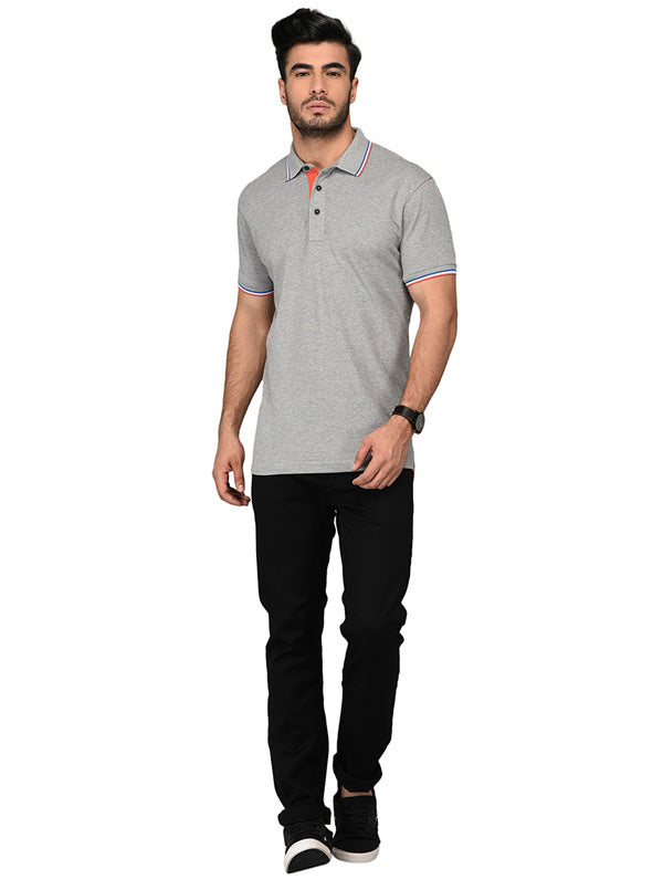 Light Grey Slim Fit Polo T-shirt | JB Sport