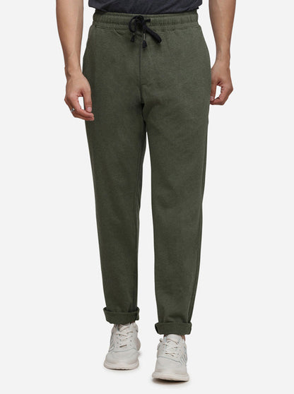 Olive Green Solid Regular Fit Track Pant | JadeBlue