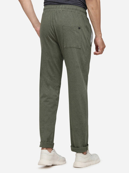 Olive Green Solid Regular Fit Track Pant | JadeBlue