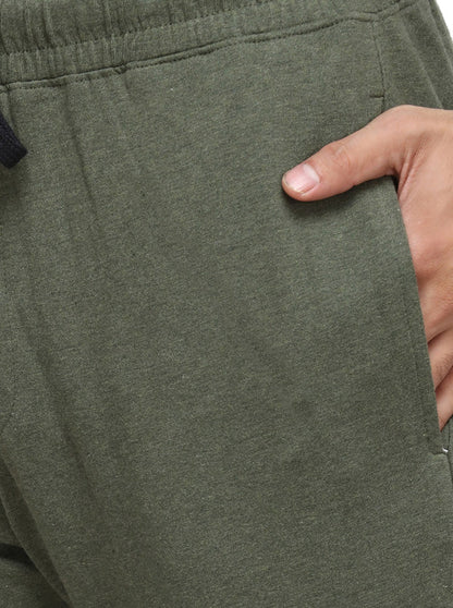 Olive Green Solid Regular Fit Track Pant | JadeBlue