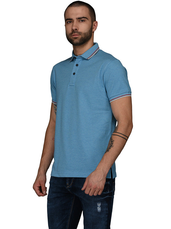 Bright Blue Slim Fit Polo T-Shirt | JB Sport