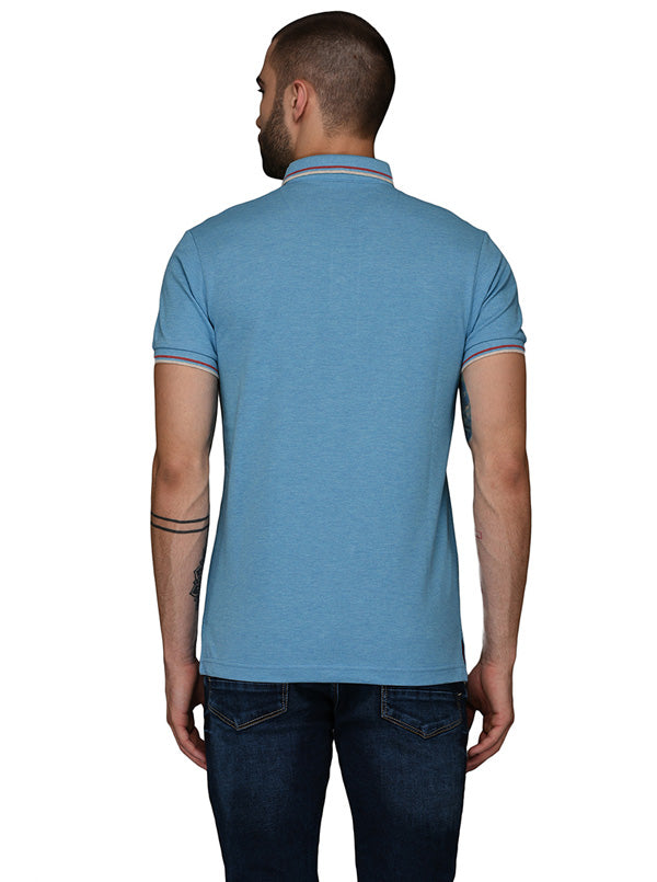 Bright Blue Slim Fit Polo T-Shirt | JB Sport