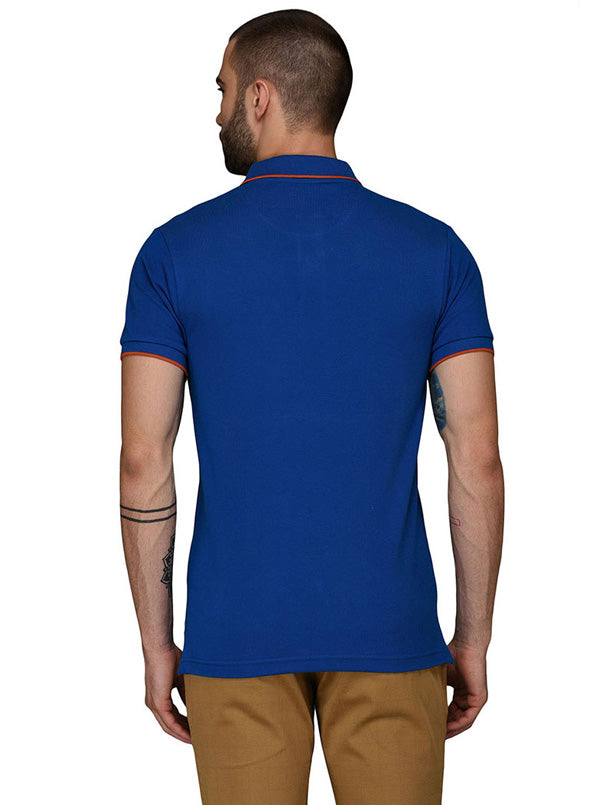 Greenfibre Royal Blue Slim Fit Polo T-Shirt