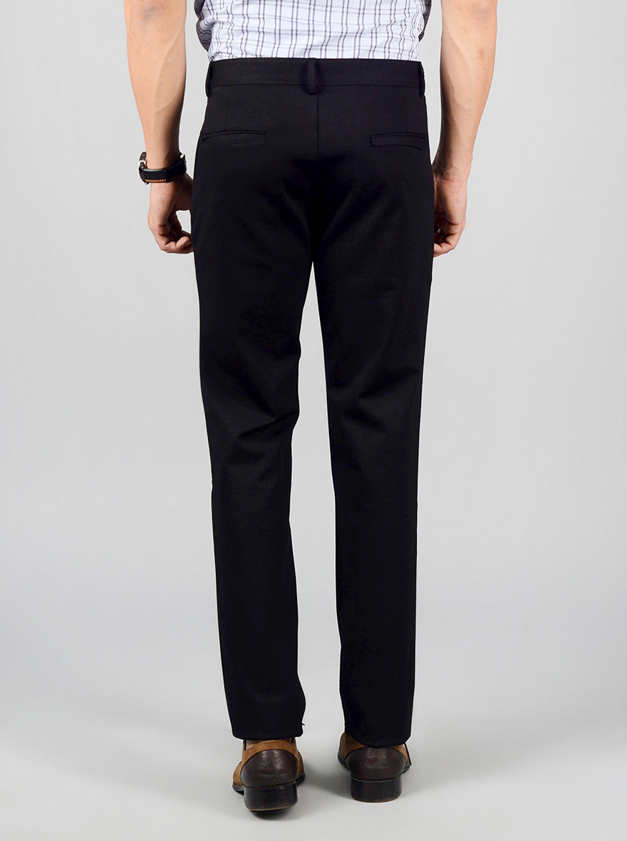 Black Solid Slim Fit Casual Trouser | JB Sport