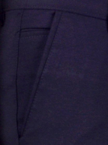 Deep Blue Solid Slim Fit Casual Trouser | JB Sport