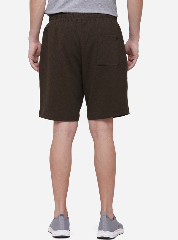 Brown Regular Fit Solid Shorts | JadeBlue