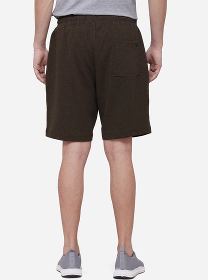 Brown Regular Fit Solid Shorts | JadeBlue