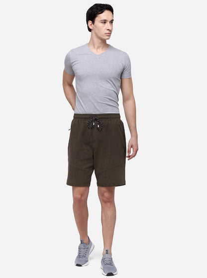 Brown Regular Fit Solid Shorts | JadeBlue