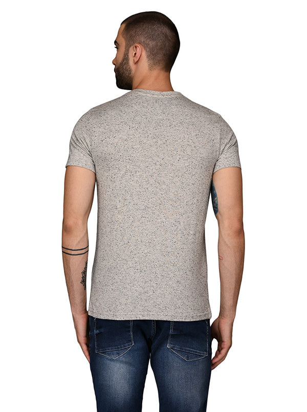 Light Grey Slim Fit Henley T-Shirt | JB Sport