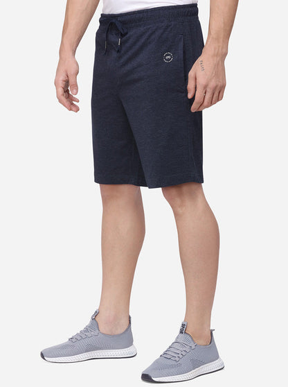 Dark Blue Regular Fit Solid Shorts | JadeBlue