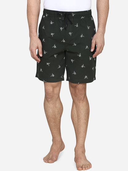 Dark Green Solid Regular Fit Boxer Shorts  | JadeBlue