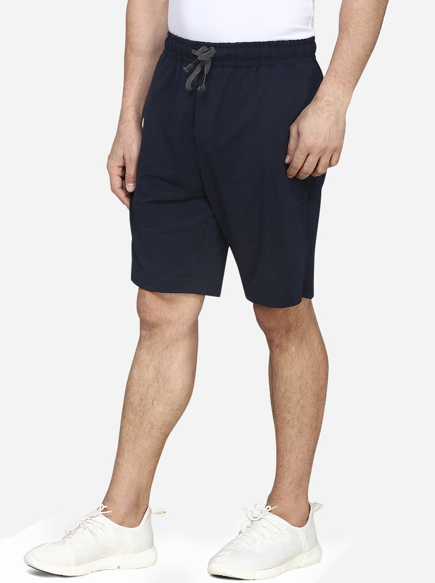 Dress Blue Solid Regular Fit Shorts  | JadeBlue