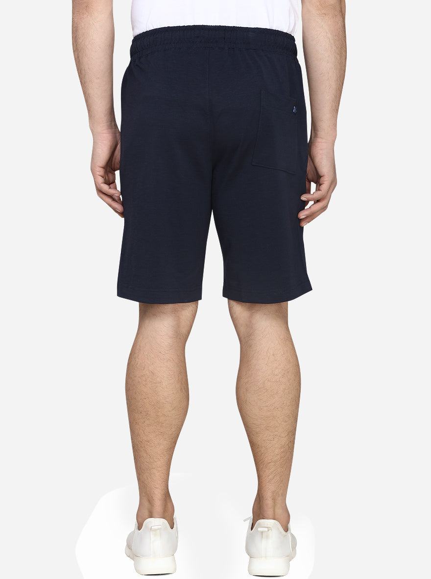 Dress Blue Solid Regular Fit Shorts  | JadeBlue