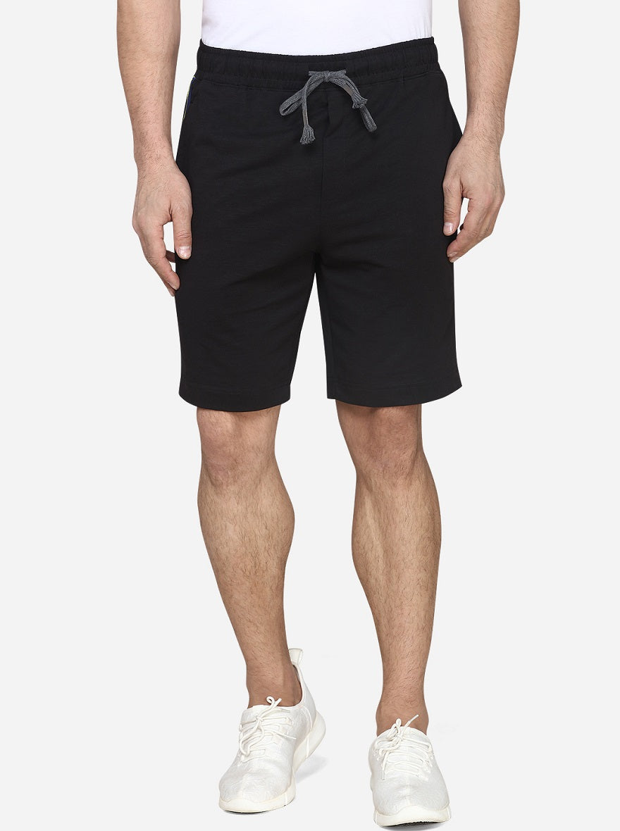 Night Black Solid Regular Fit Shorts  | JadeBlue