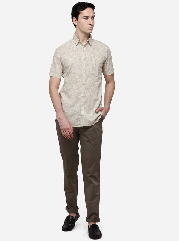 Off-White Slim Fit Printed Casual Shirt | JB Sport
