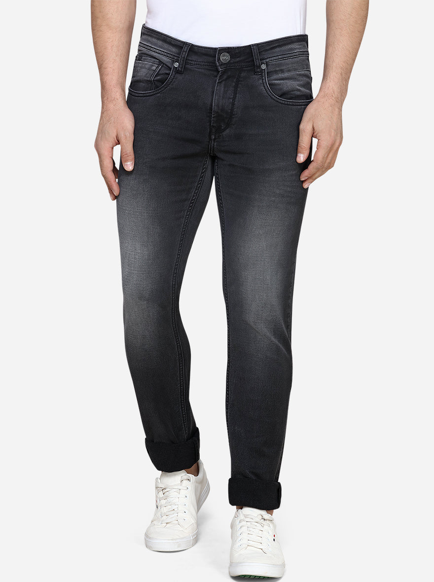 Phantom Black Washed Slim Fit Jeans | JadeBlue Sport