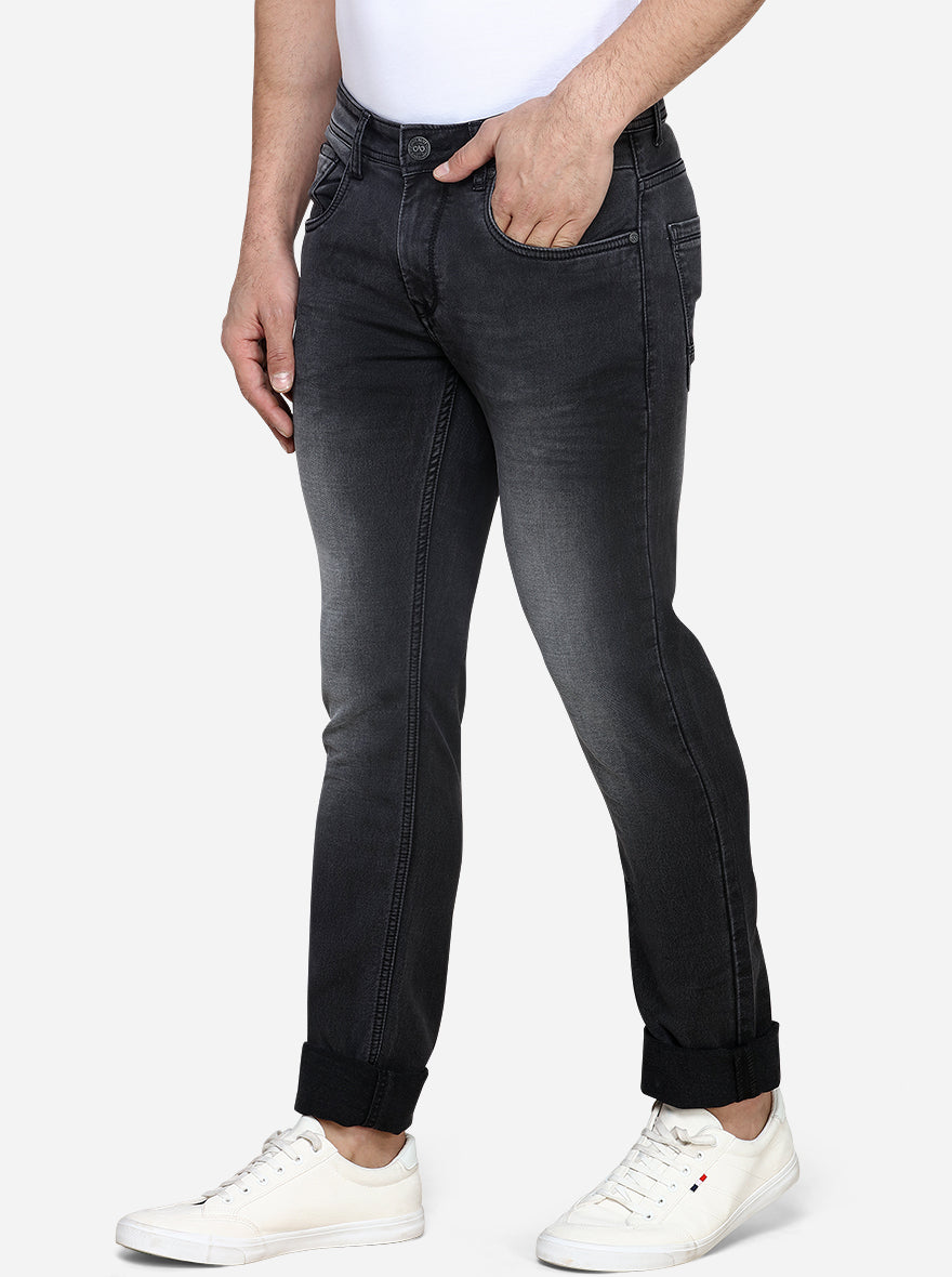 Phantom Black Washed Slim Fit Jeans | JadeBlue Sport