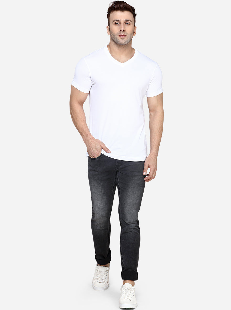 Phantom Black Washed Slim Fit Jeans | JadeBlue Sport