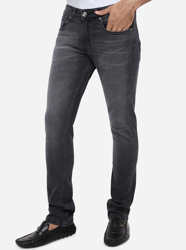 Dark Grey Washed Narrow Fit Jeans | Greenfibre