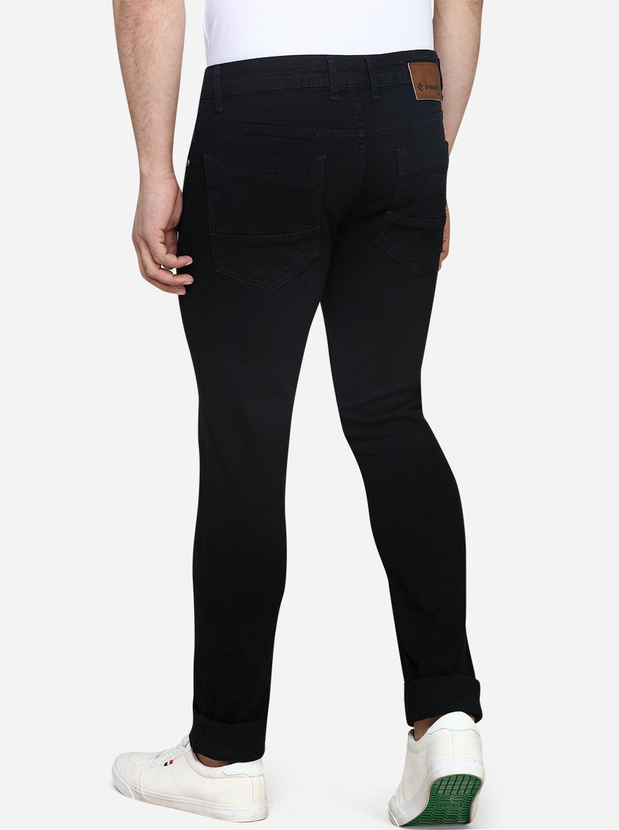 Black Solid Narrow Fit Jeans | Greenfibre