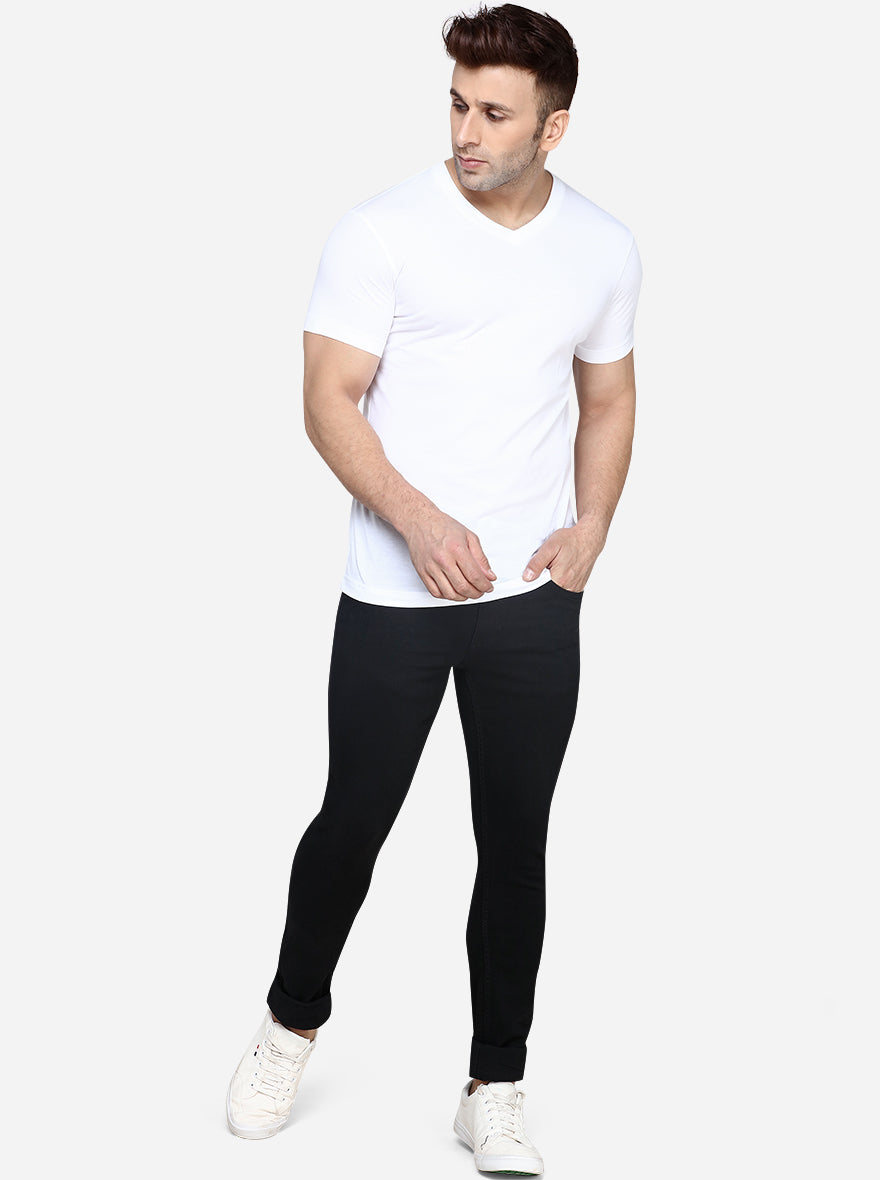 Black Solid Narrow Fit Jeans | Greenfibre