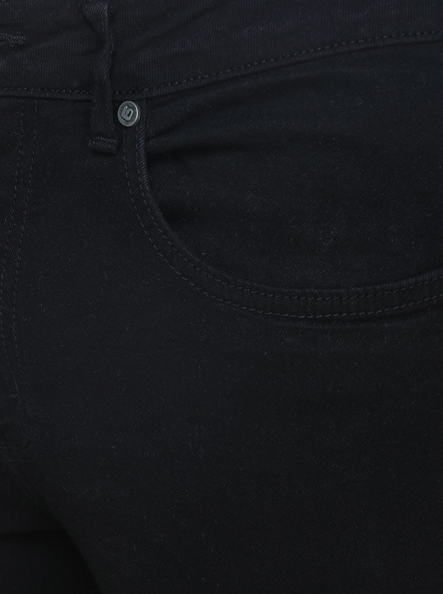 Black Solid Narrow Fit Jeans | Greenfibre