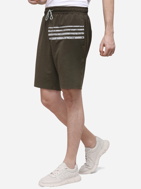 Grape Green Printed Regular Fit Shorts | JadeBlue