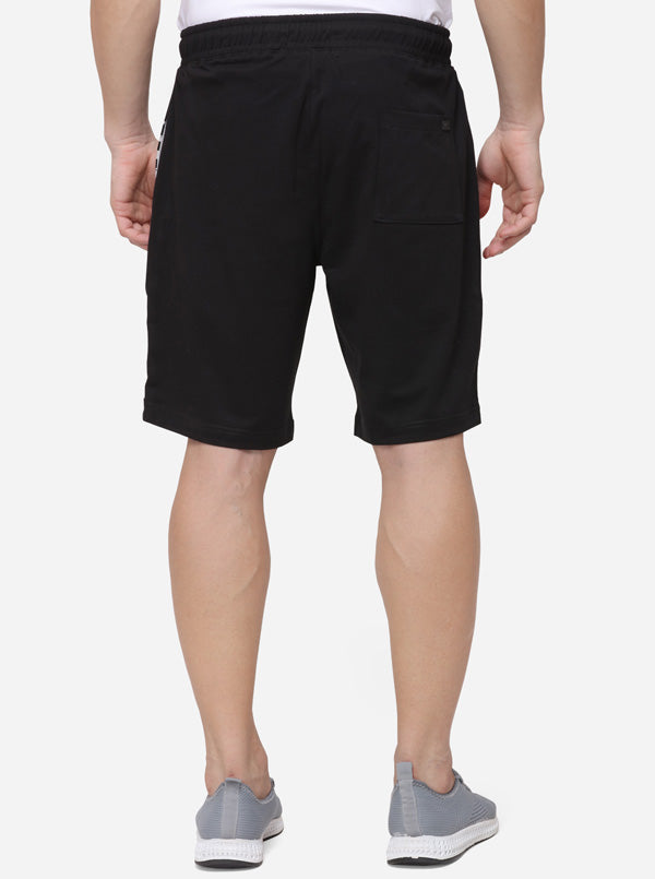 Black Regular Fit Printed Shorts | JadeBlue