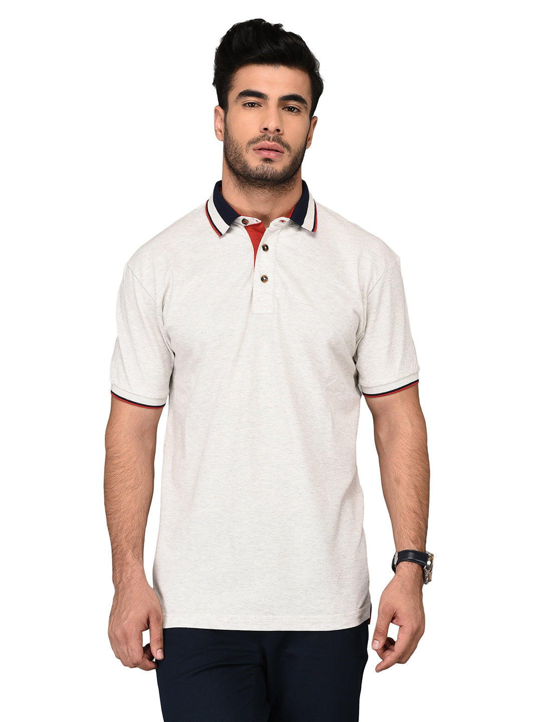 White Slim Fit Polo T-shirt | JB Sport