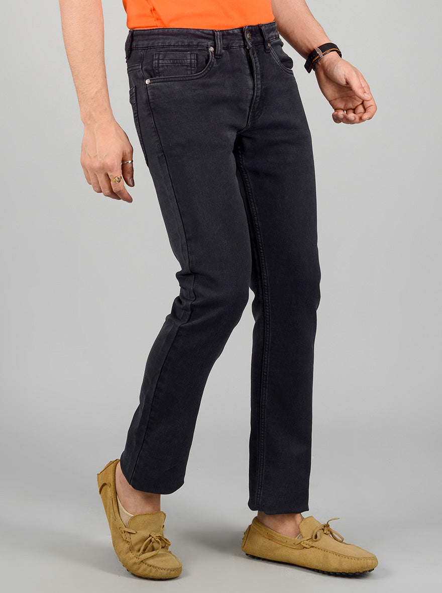 Black Solid Narrow Fit Jeans | Greenfibre