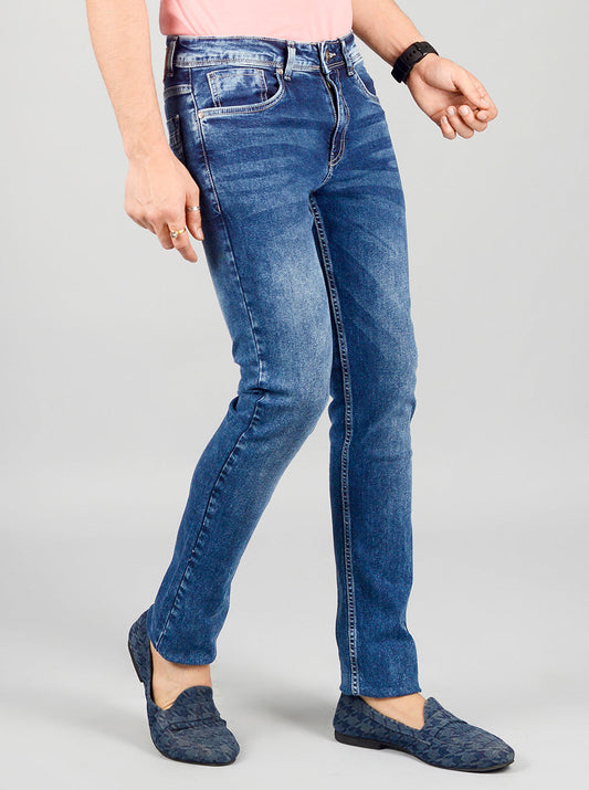 Ocean Blue Washed Narrow Fit Jeans | Greenfibre