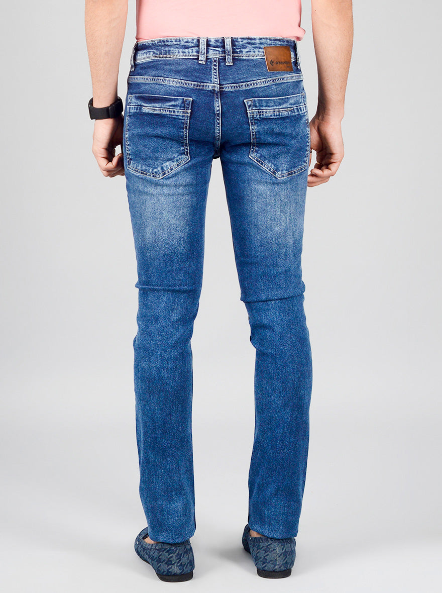 Ocean Blue Washed Narrow Fit Jeans | Greenfibre