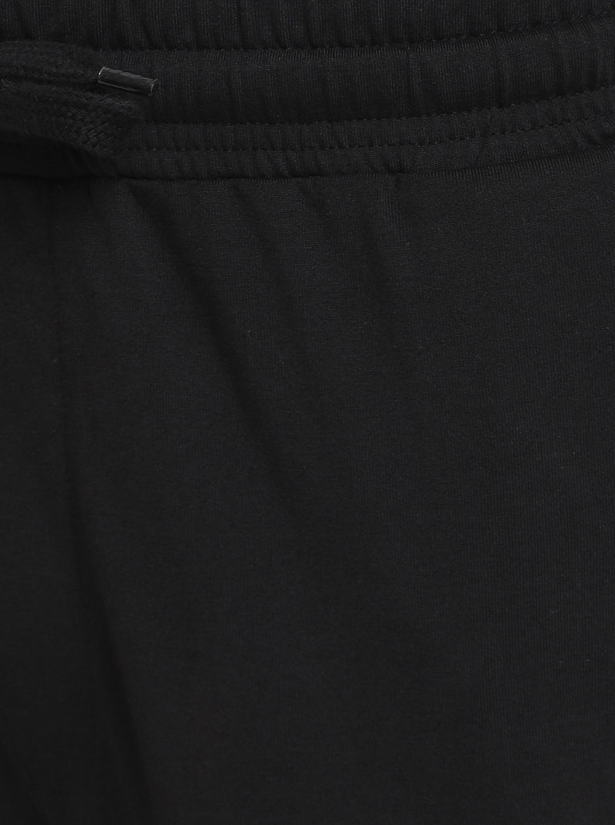 Black Solid Regular Fit Track Pants | Greenfibre