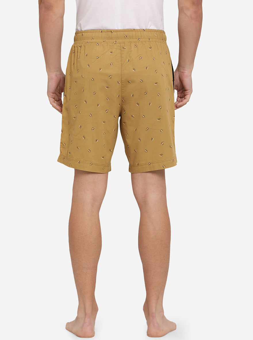 Khaki Printed Regular Fit Boxer Shorts | JadeBlue