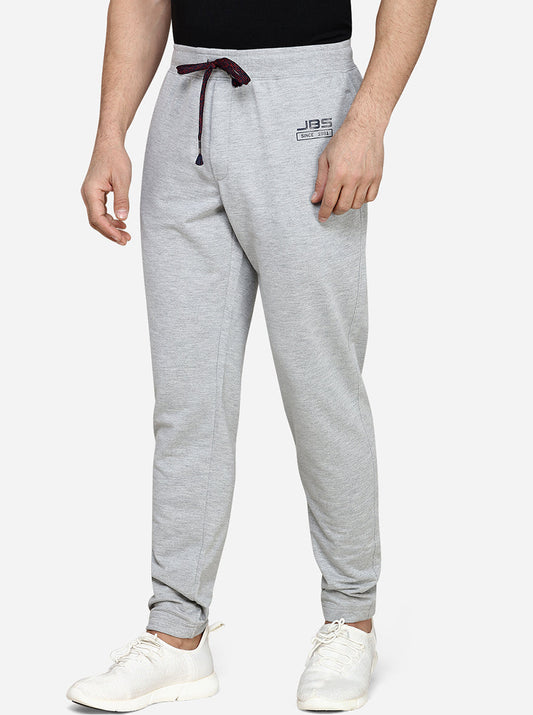 Grey Melange Solid Regular Fit Track Pants | JadeBlue