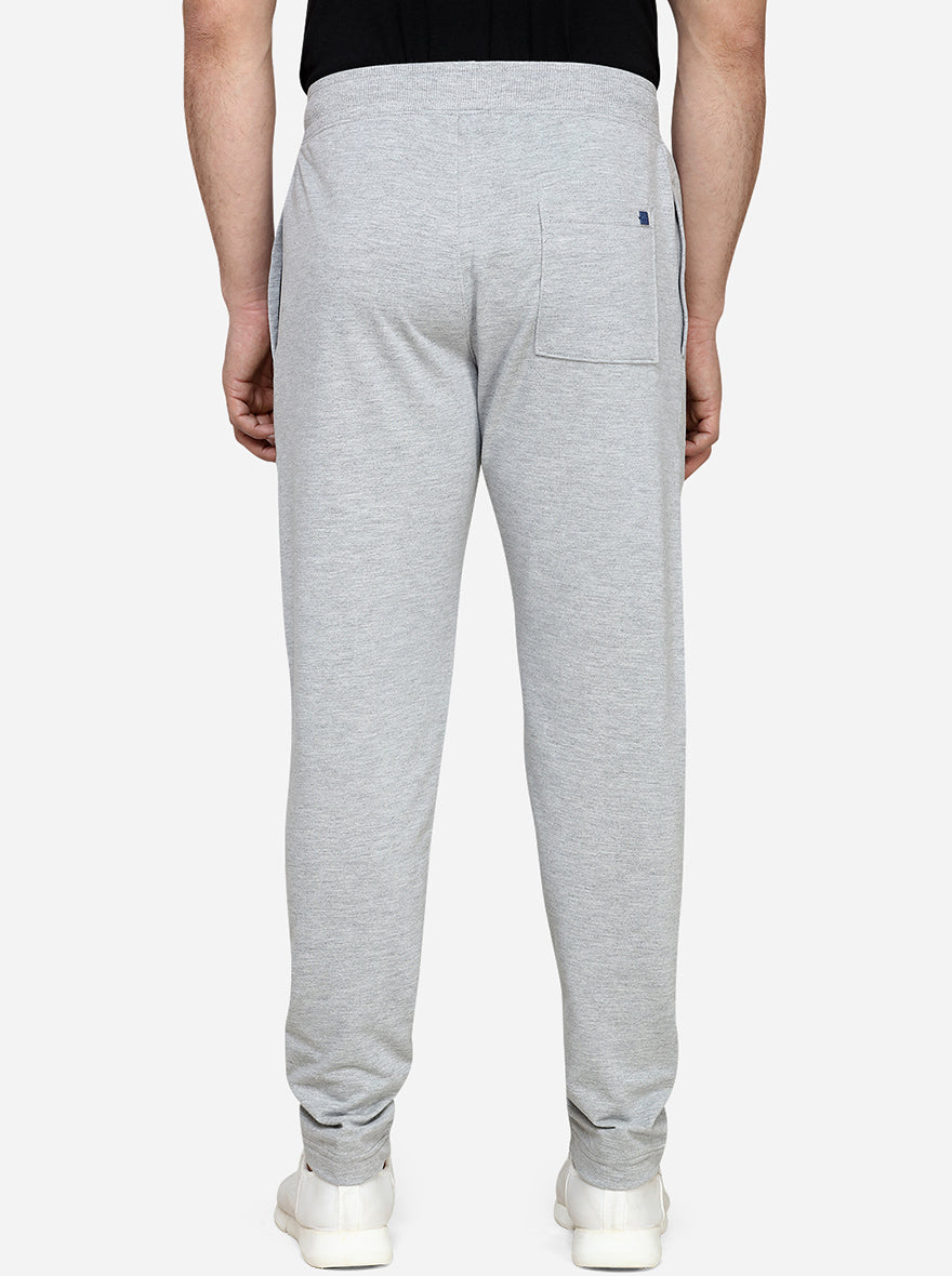 Grey Melange Solid Regular Fit Track Pants | JadeBlue