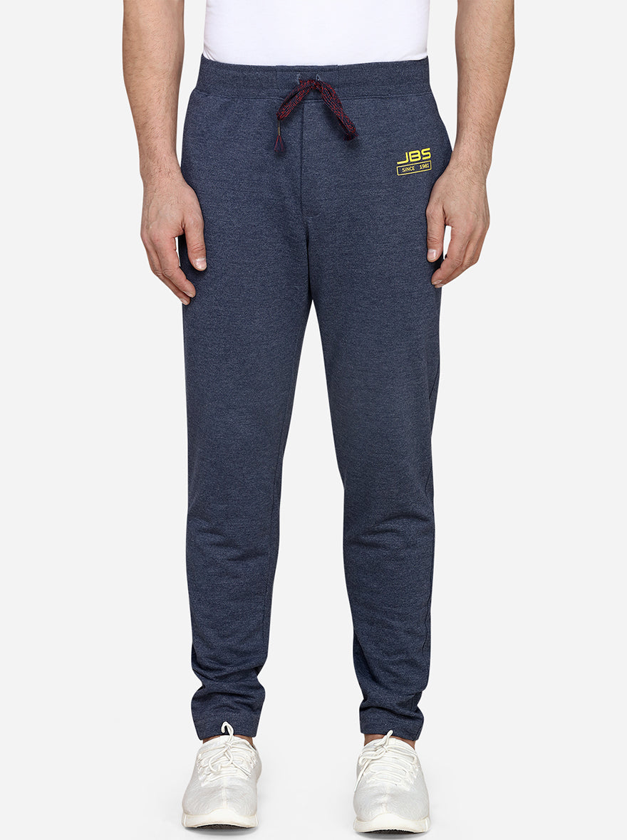 Navy Blue Solid Regular Fit Track Pants | JadeBlue