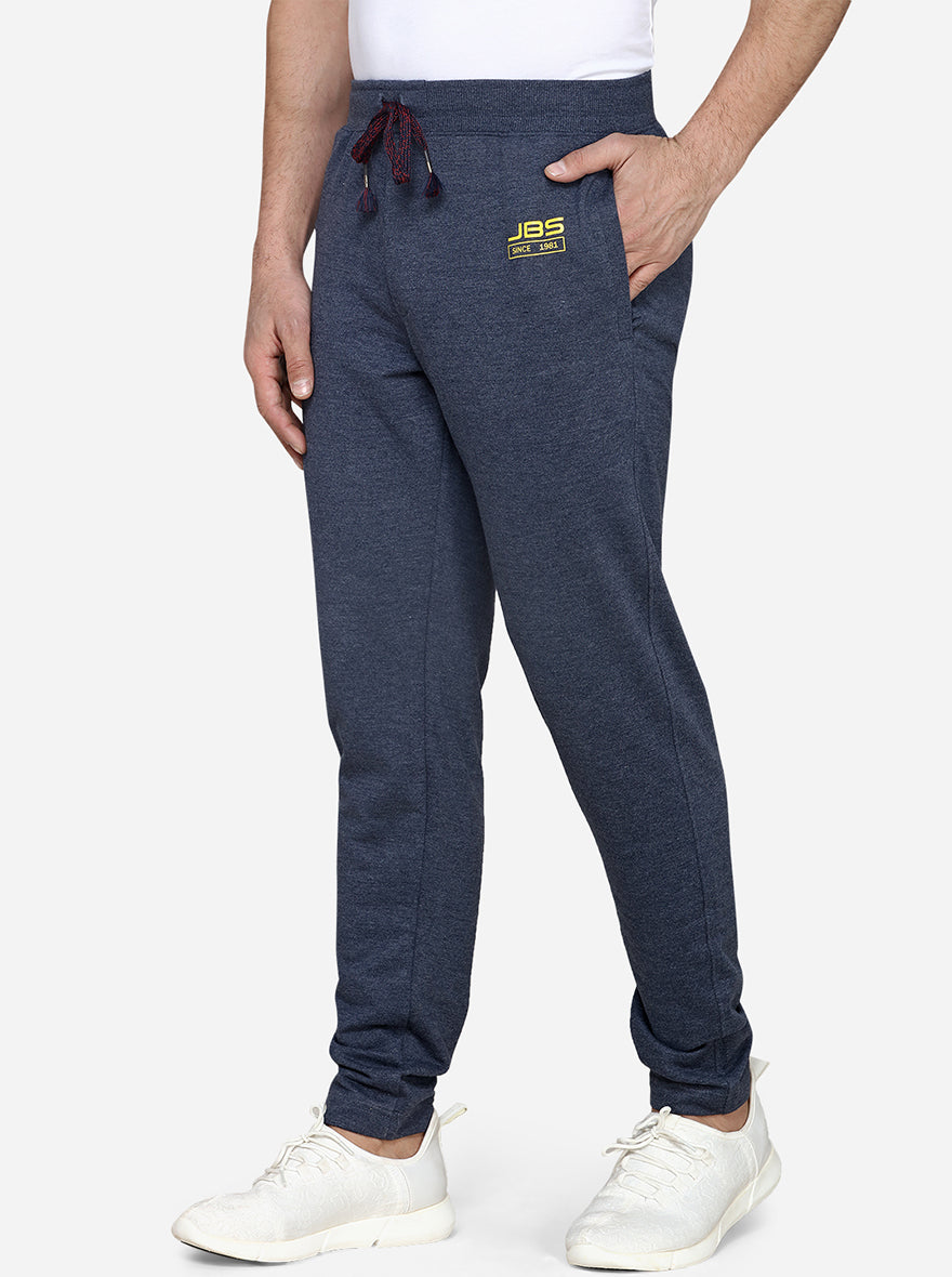 Navy Blue Solid Regular Fit Track Pants | JadeBlue